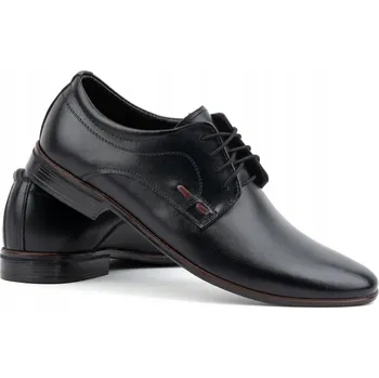 Pánské polobotky Pánské společenské boty, kožené, elegantní, šněrovací 277 černé 42