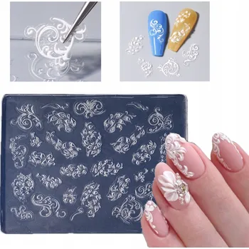 Nádoba na pečení 3D Silikonové formy na nehty, forma na vzory, sněhové vločky, glamour #6