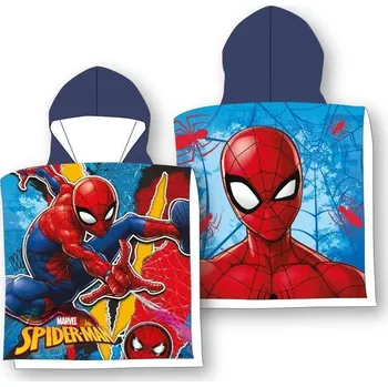 Dětské Pončo Spiderman pavučina – froté 55/110 cm