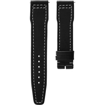 Řemínek na hodinky Kožený řemínek Biatec Marine | Černý - 20 mm - Bez spony + 5 let záruka a dárek ZDARMA