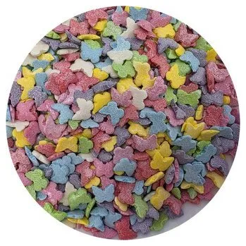 Přisada na vaření a pečení Cukrové zdobení Barevní motýlci 80g - I LOVE CAKES