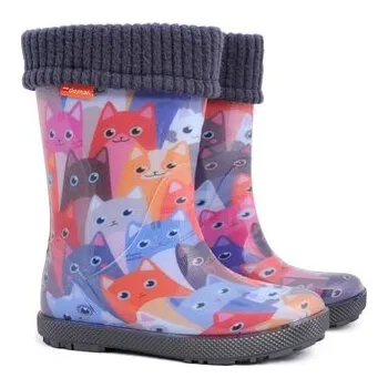 Dívčí holínky DEMAR-HAWAI LUX EXCLUSIVE 0448 EH kočky / cats HAW LUX EXC EH_30-31