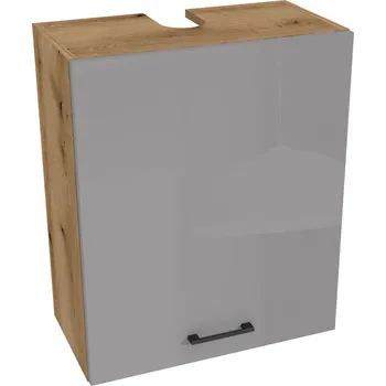 Kuchyňská skříňka Horní kuchyňská skříňka nad digestoř 60/72 CAPRI Dub Evoke, čelo Šedý Akryl Lesk