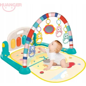 Hrací deka Bavytoy Podložka s hrazdičkou Sovičky tyrkysová