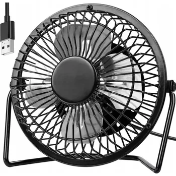 Domácí ventilátor MINI VENTILÁTOR STOLNÍ VENTILÁTOR USB PŘENOSNÝ STOJÍCÍ DO AUTA ČERNÝ