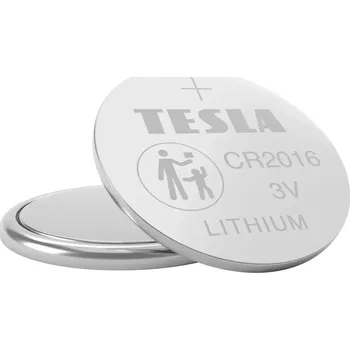 Článková baterie TESLA CR2016 - lithiová knoflíková baterie 3V, 5ks