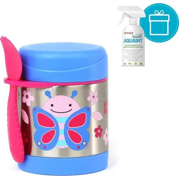 teploměr do vody pro miminko SKIP HOP Zoo Termoska na jídlo se lžičko/vidličkou Motýlek 325 ml, 3+ + AQUAINT 500 ml