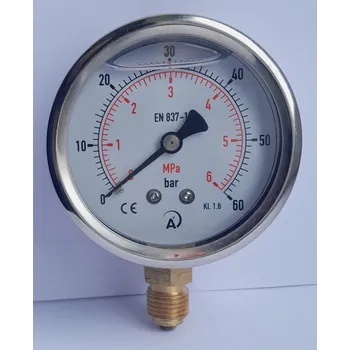 Manometr otřesuvzdorné plněné glycerinem pr.63mm, spodní G1/4, 0-60 bar