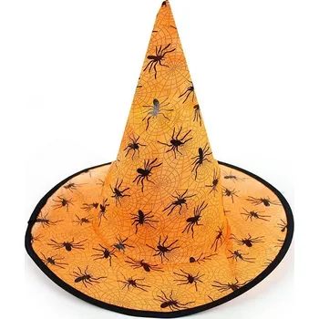 Klobouk Čarodějnický klobouk s potiskem oranžový
