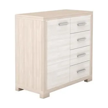 Komoda Komoda pinia šampáň/ bílá 1D4S OLIVIA 003