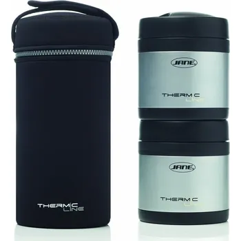 teploměr do vody pro miminko JANÉ Sada dvou nerezových termo nádob s pouzdrem, 2x500 ml