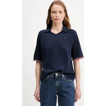 Dámský svetr Bavlněný svetr Tommy Hilfiger dámský, tmavomodrá barva, WW0WW45694 59X, vel. XL