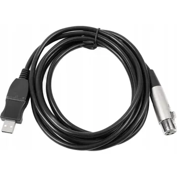 Mikrofon USB KABEL PRO MIKROFON XLR 3 M ČERNÝ