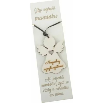 Přívěsek Casa de Engel Home Dřevěný anděl - přívěsek "Pro maminku - Nespěchej", 0/100 Fialová UNI (2829632)