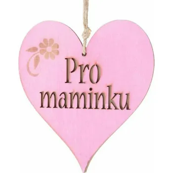 Casa de Engel Home Dřevěné závěsné srdíčko s nápisem (CZ), 0/150 Fialová UNI (2830178)