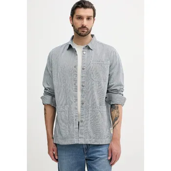 Pánská košile Bavlněná košile Barbour TINDALE pánská, tmavomodrá barva, relaxed, s klasickým límcem, MOS0435 59X, vel. XL