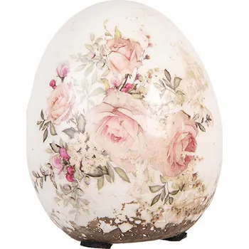 Velikonoční dekorace Clayre & Eef - Dekorativní keramické vajíčko NOSTALGIC ROSE 6CE2207S