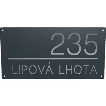 Domovní cedule Domovní číslo tabulka lakovaná 5 Velikost: 20 x 10 cm (M), Odstín: RAL 7016 - Antracit