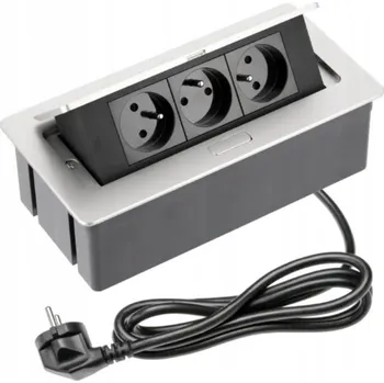 Elektrická zásuvka Elektrická Zásuvka na pracovní desku GTV , stříbrná