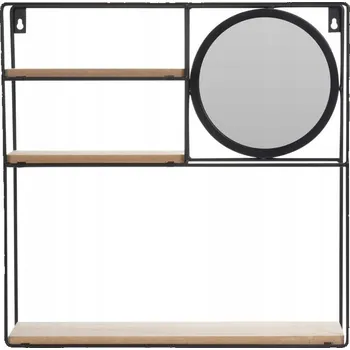 police Nástěnná police se zrcadlem H&S Decoration 40x40x10 cm