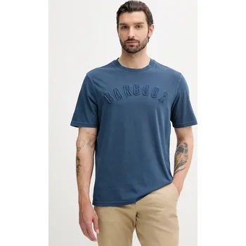 Pánské tričko Bavlněné tričko Barbour BANFORD pánské, tmavomodrá barva, s aplikací, MTS1443 59X, vel. S