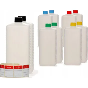 Láhev Octopus 10x HDPE láhev 1000 ml se šroubovacím uzávěrem a etiketou – na tekutiny