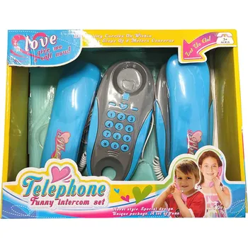 Dětská domácnost Set Love dětské pokojové telefony šedé/modré 2 ks