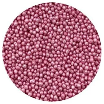 Jedlá dekorace na dort Cukrové perličky růžové metalické 2mm 1kg - I LOVE CAKES