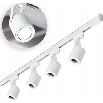 Bodové svítidlo Třífázový lištový systém SADA 4x SVÍTIDLO pro GU10 + Lišta 1m BÍLÁ