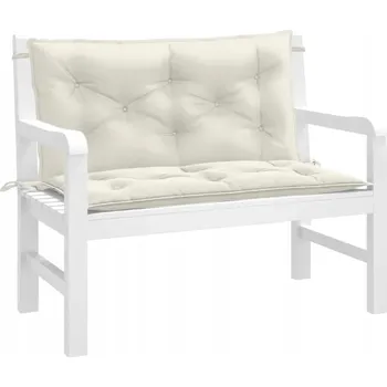 Podsedák Polštáře na zahradní lavičku, 2 ks, krémový melír, 100x50x7 cm