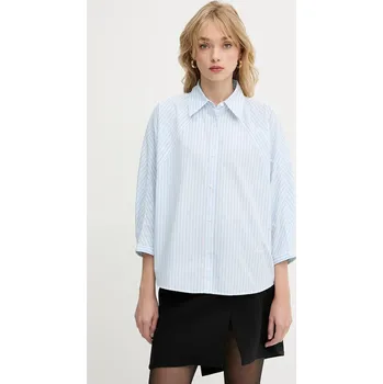 Dámská košile Bavlněná košile BOSS Orange C_Belenta 50543553 modrá 50X, vel. 34