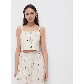 Reserved - Top z viskózy a lnu - béžová - SB449-08X - SB449-08X-XXL