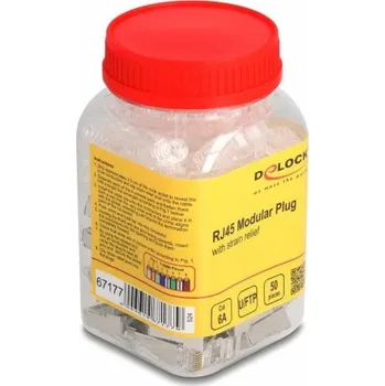 Síťový kabel Delock RJ45 Modularer Stecker Cat.6A s Knickschutztülle