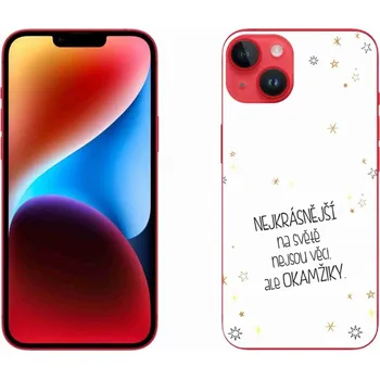 Pouzdro na mobilní telefon Gelový kryt mmCase na iPhone 14 Plus - citát 4 bílé pozadí