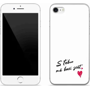 Pouzdro na mobilní telefon Gelový kryt mmCase na iPhone SE (2022) - zamilovaný text 1 bílé pozadí