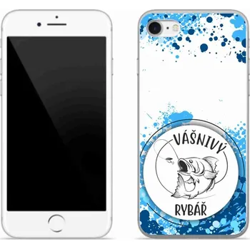 Pouzdro na mobilní telefon Gelový kryt mmCase na iPhone SE (2022) - vášnivý rybář bílé pozadí