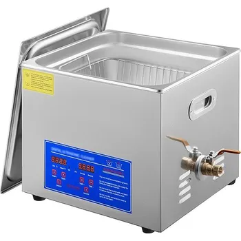 Přípravek na čištění šperků Vevor Ultrazvukový čisticí stroj z nerezové oceli, digitální ohřívač s časovačem 15 l / 400 W