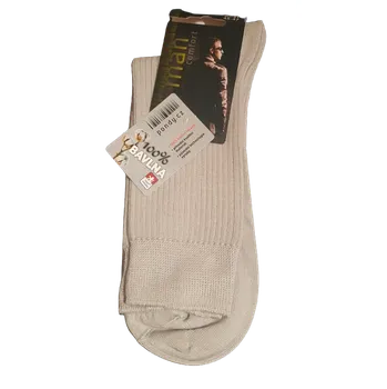 Pánské ponožky 100% Bavlna - řetízkovaná špice Barva: béžová, Velikost: 26-27 /39-41
