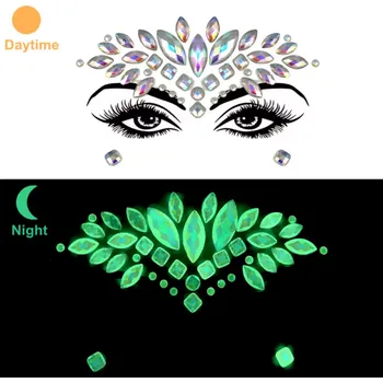 Souprava šperků B-TOP Svítící 3D nalepovací kamínky na obličej NK-047