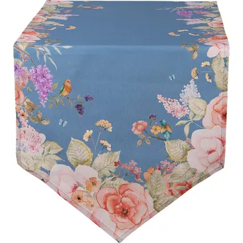 ubrus Clayre & Eef - Běhoun na stůl FLORAL FIESTA FFA65BL