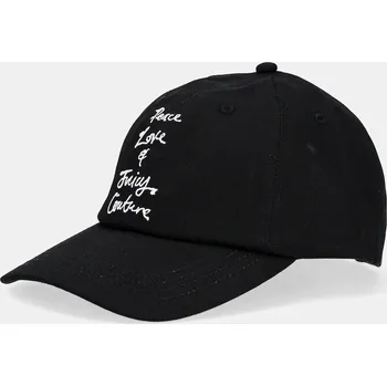 Čepice Bavlněná baseballová čepice Juicy Couture PEACE LOVE AND JUICY CAP JCAWH225703 černá 99X, vel. ONE SIZE