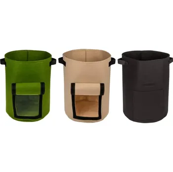 OUT OF THE BLUE KG Plstěná taška na pěstování zeleniny s okénkem na suchý zip - 35 x 45 cm - různé barvy