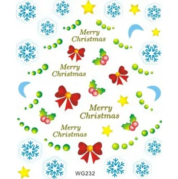 Přípravek na nehty Samolepky na nehty na vodní bázi VÁNOČNÍ SNĚHOVÉ VLOČKY D96