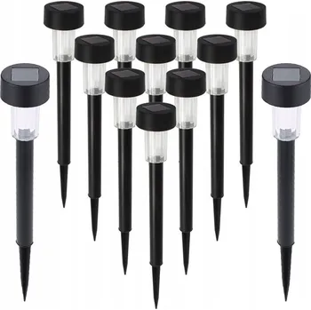 Venkovní osvětlení Sada 12 Zahradních SOLÁRNÍCH LED lamp ZIMNÍ bílá k zapíchnutí