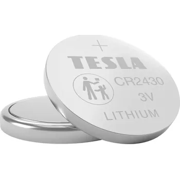 Článková baterie TESLA CR2430 - lithiová knoflíková baterie 3V, 5ks
