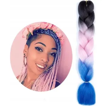 SYNTETICKÉ VLASY NA ZAPLÉTÁNÍ BAREVNÉ COPY PŘIPÍNACÍ VLASY OMBRE