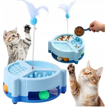 Hračka pro kočku Interaktivní Hračka pro kočky Wesoły Pupil WIEŻA z piłeczkami INTERAKTYWNA hračka hračka pro kočky s miskou na vodu a krmivo