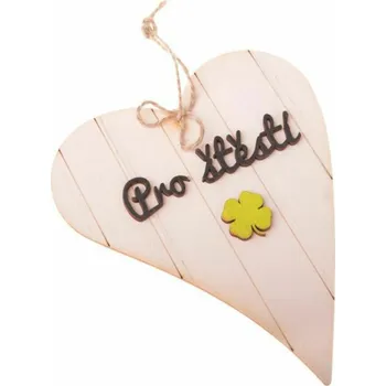 Casa de Engel Home Dřevěné závěsné srdíčko s nápisem (CZ), 0/100 Fialová UNI (2830565)