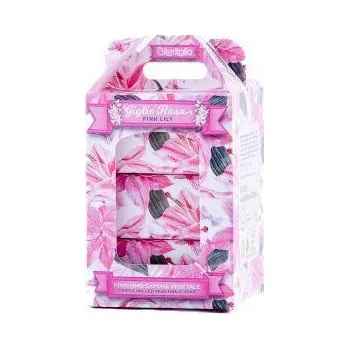 Kosmetická sada ITERITALIA Dárkový set rostlinných mýdel - Růžová lilie, 3x100 g