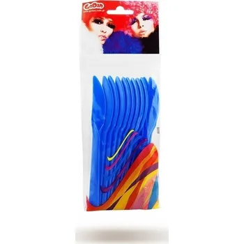 Příbor NOŽE Plastové nože Příbory Modré 12 ks